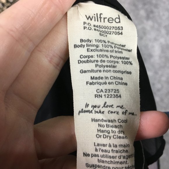 Wilfred Dress XXS Faux Wrap Black Gold Cocktail Evening Semi Formal Holiday - Picture 13 of 16